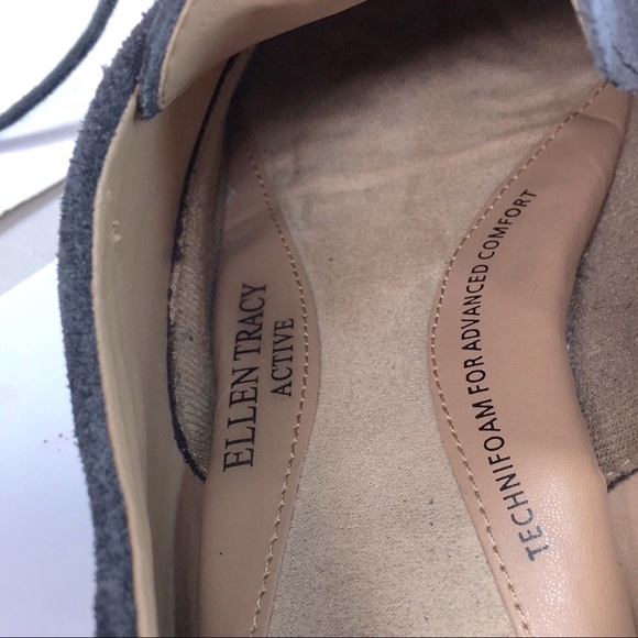 Ellen Tracy Active Tobin Suede WingTip Oxford Wedge Lace-up Shoe - Picture 7 of 8